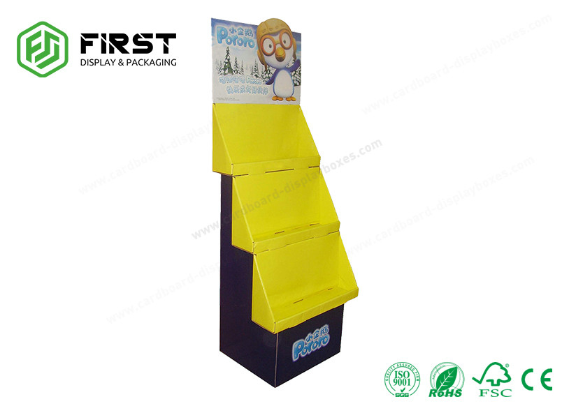 Corrugated Floor Stand Folding Cardboard Paper Floor Displays For Retail Store